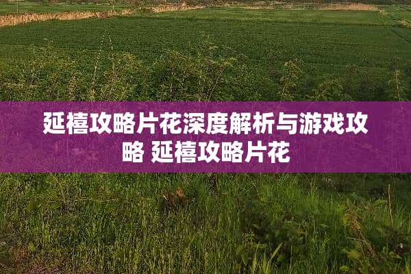 延禧攻略片花深度解析与游戏攻略 延禧攻略片花