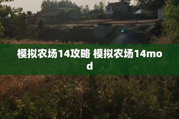 模拟农场14攻略 模拟农场14mod