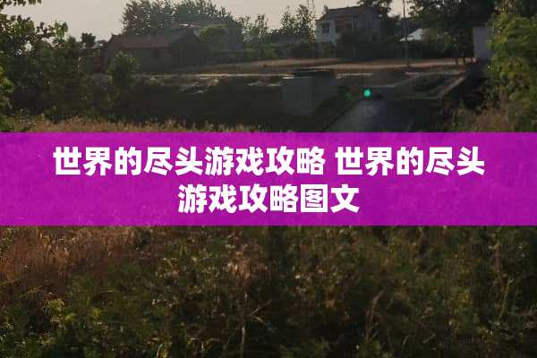 世界的尽头游戏攻略 世界的尽头游戏攻略图文