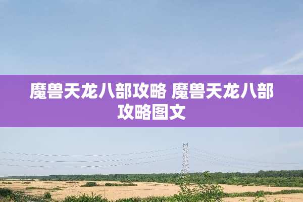 魔兽天龙八部攻略 魔兽天龙八部攻略图文