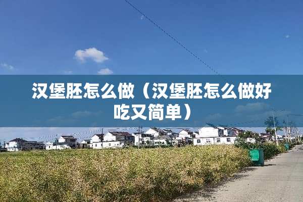 汉堡胚怎么做（汉堡胚怎么做好吃又简单）
