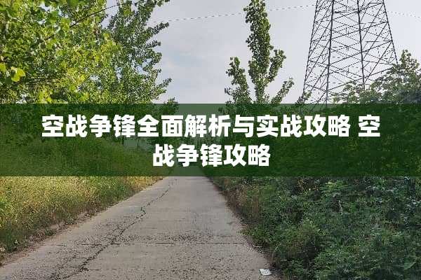 空战争锋全面解析与实战攻略 空战争锋攻略
