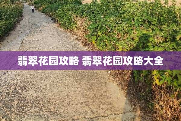 翡翠花园攻略 翡翠花园攻略大全