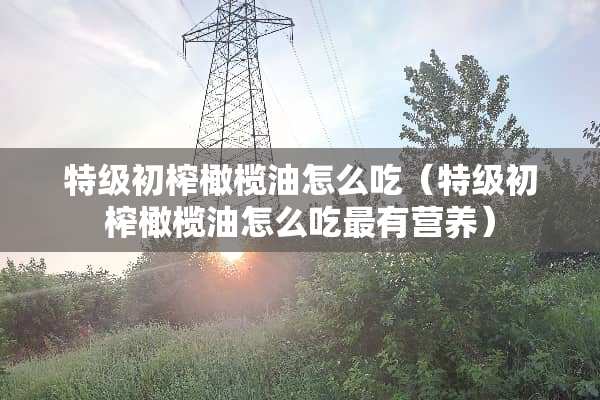特级初榨橄榄油怎么吃（特级初榨橄榄油怎么吃最有营养）