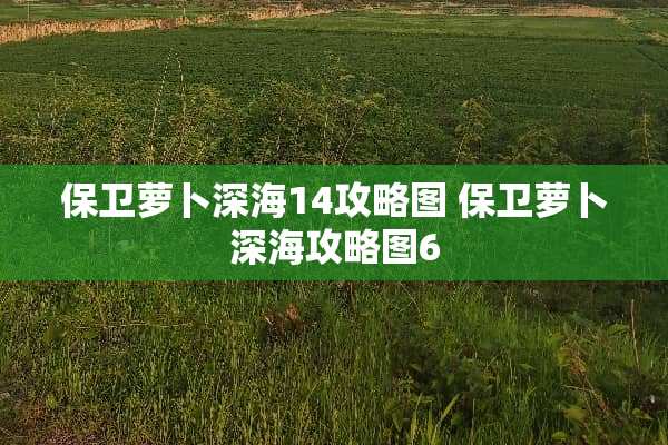 保卫萝卜深海14攻略图 保卫萝卜深海攻略图6