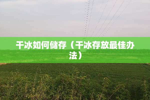 干冰如何储存（干冰存放最佳办法）