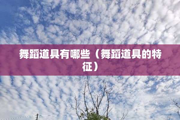 舞蹈道具有哪些（舞蹈道具的特征）