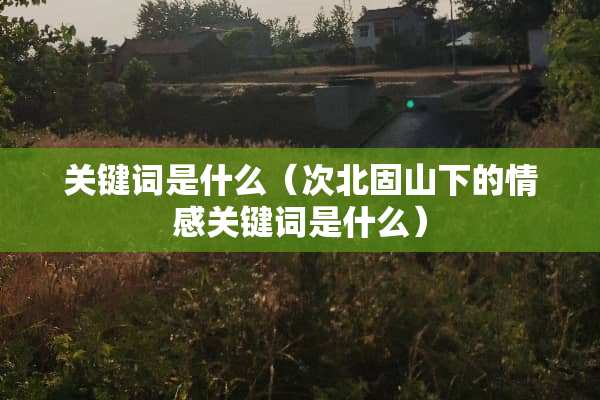 关键词是什么（次北固山下的情感关键词是什么）