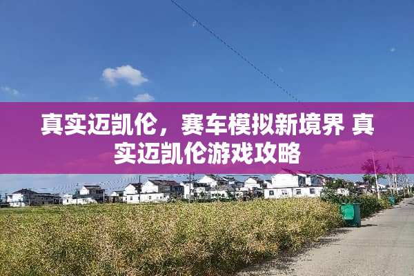 真实迈凯伦，赛车模拟新境界 真实迈凯伦游戏攻略