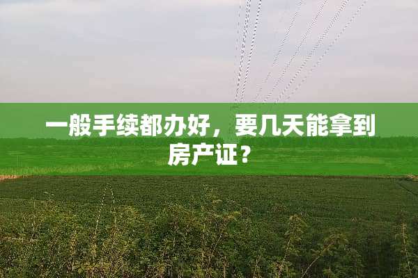 一般手续都办好，要几天能拿到房产证？
