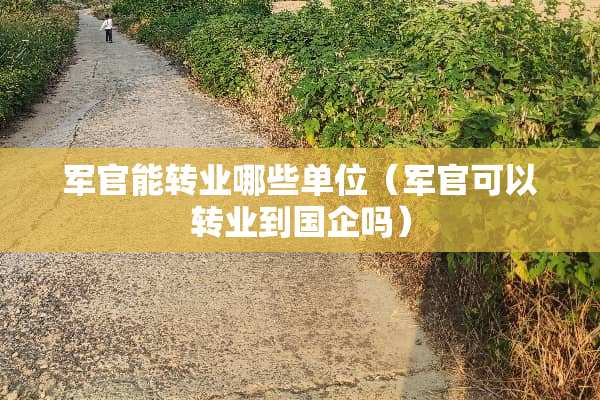 军**转业哪些单位（军官可以转业到国企吗）