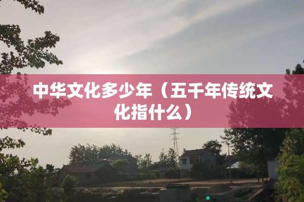 中华文化多少年（五千年传统文化指什么）