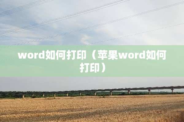 word如何打印（苹果word如何打印）