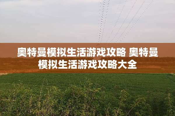奥特曼模拟生活游戏攻略 奥特曼模拟生活游戏攻略大全
