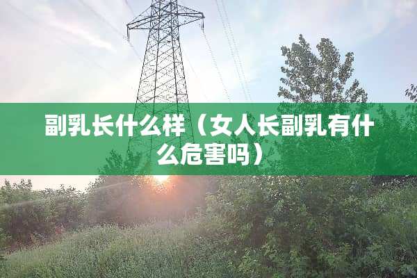 副*长什么样（女人长副*有什么危害吗）