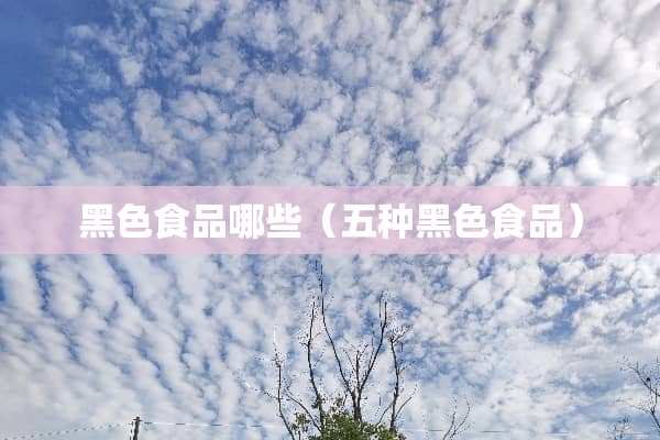 黑色食品哪些（五种黑色食品）