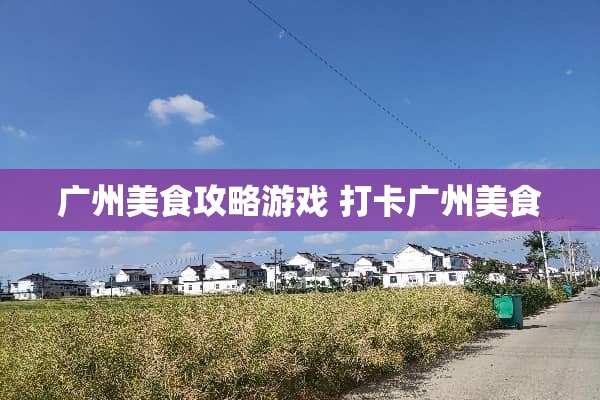 广州美食攻略游戏 打卡广州美食