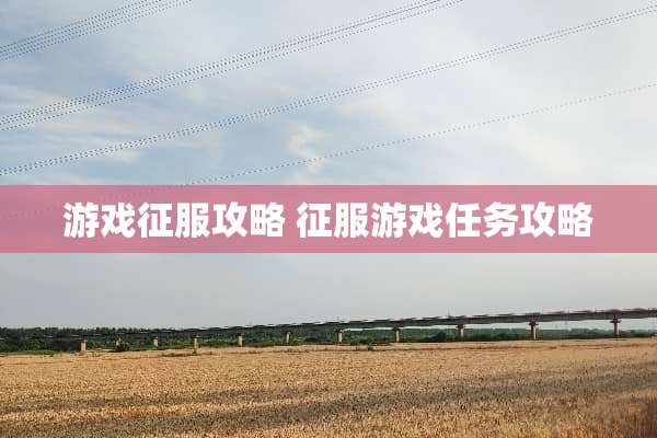 游戏征服攻略 征服游戏任务攻略