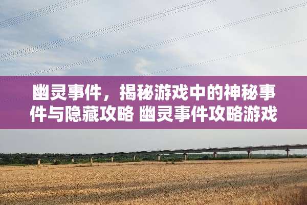 幽灵事件，揭秘游戏中的神秘事件与隐藏攻略 幽灵事件攻略游戏推荐