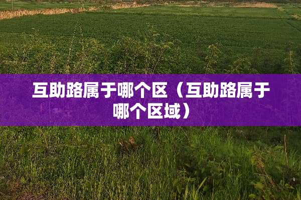 互助路属于哪个区（互助路属于哪个区域）