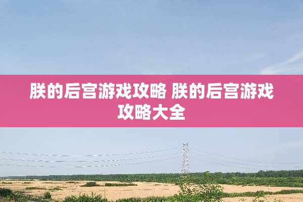 朕的后宫游戏攻略 朕的后宫游戏攻略大全