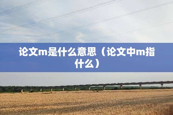 论文m是什么意思（论文中m指什么）