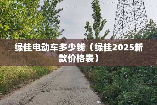 绿佳电动车多少钱（绿佳2025新款价格表）