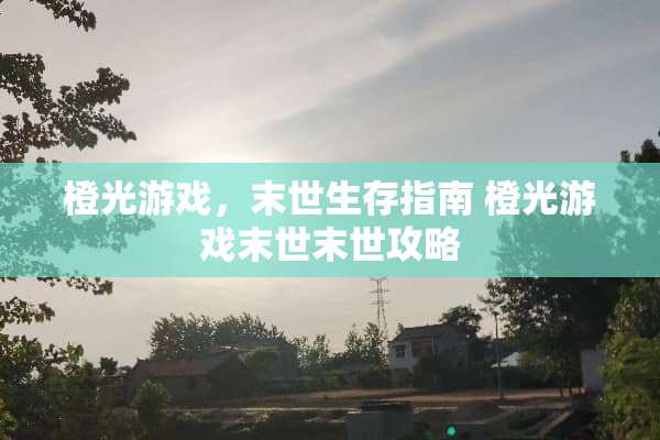橙光游戏，末世生存指南 橙光游戏末世末世攻略
