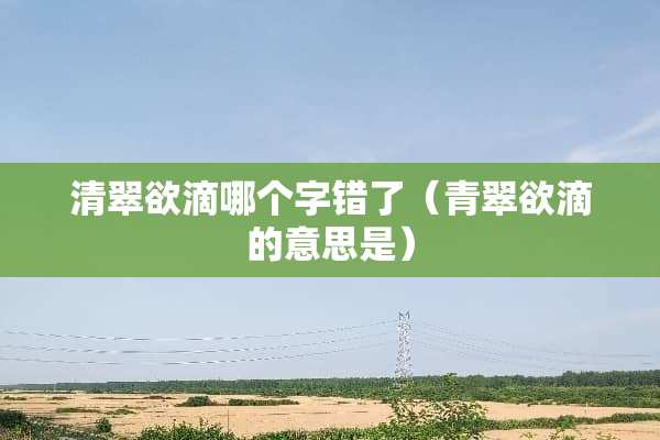 清翠欲滴哪个字错了（青翠欲滴的意思是）