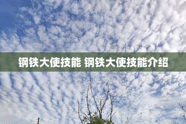 钢铁大使技能 钢铁大使技能介绍