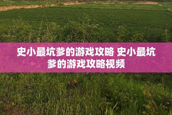 史小最坑爹的游戏攻略 史小最坑爹的游戏攻略视频