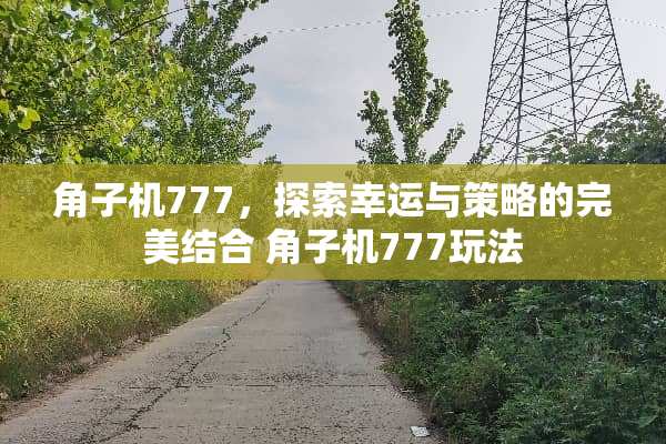 角子机777，探索幸运与策略的完美结合 角子机777玩法
