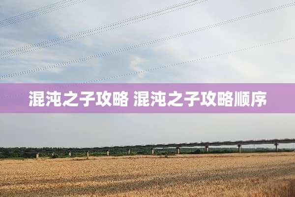 混沌之子攻略 混沌之子攻略顺序