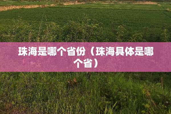 珠海是哪个省份（珠海具体是哪个省）