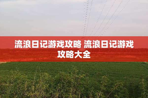 流浪日记游戏攻略 流浪日记游戏攻略大全
