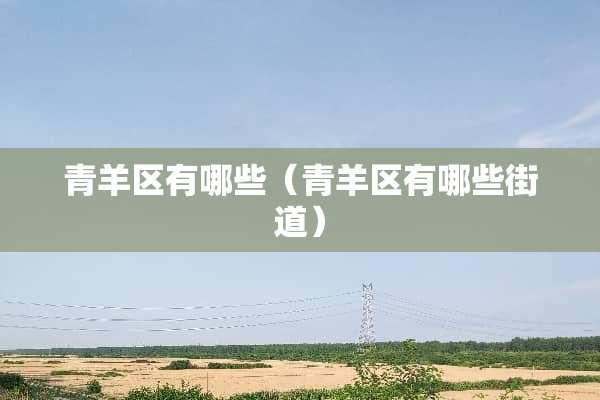 青羊区有哪些（青羊区有哪些街道）