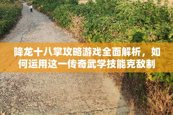 降龙十八掌攻略游戏全面解析，如何运用这一传奇武学技能克敌制胜？ 降龙十八掌攻略游戏