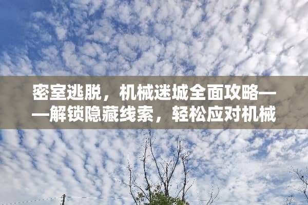 密室逃脱，机械迷城全面攻略——解锁隐藏线索，轻松应对机械挑战 密室逃脱机械迷城攻略