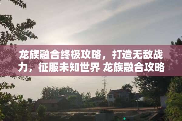 龙族融合终极攻略，打造无敌战力，征服未知世界 龙族融合攻略
