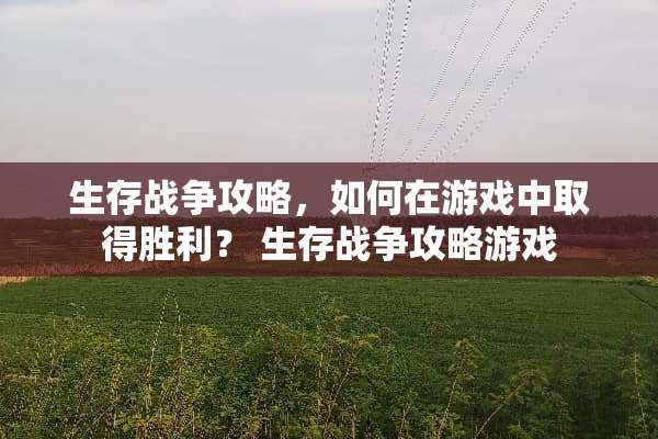 生存战争攻略，如何在游戏中取得胜利？ 生存战争攻略游戏