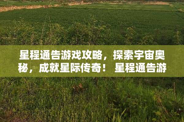 星程通告游戏攻略，探索宇宙奥秘，成就星际传奇！ 星程通告游戏攻略
