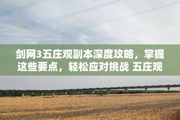 剑网3五庄观副本深度攻略，掌握这些要点，轻松应对挑战 五庄观副本攻略