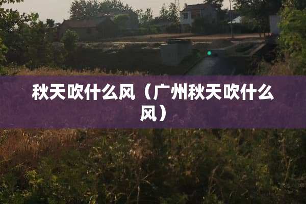 秋天吹什么风（广州秋天吹什么风）