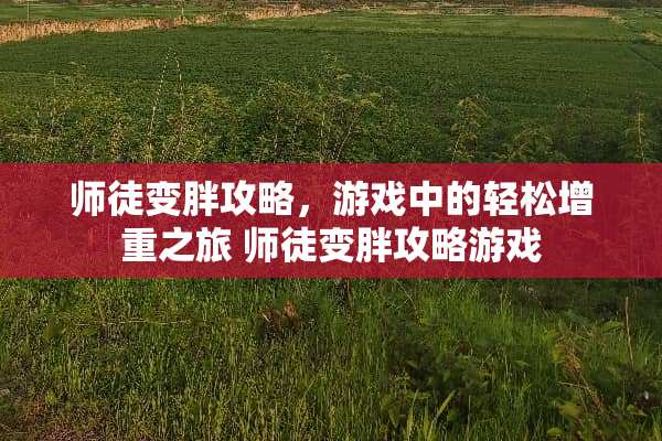 师徒变胖攻略，游戏中的轻松增重之旅 师徒变胖攻略游戏