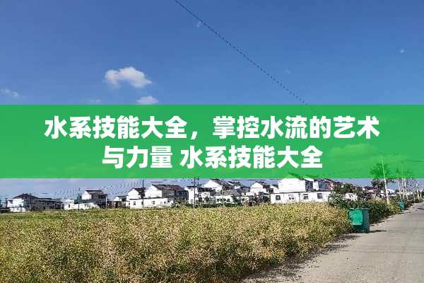 水系技能大全，掌控水流的艺术与力量 水系技能大全