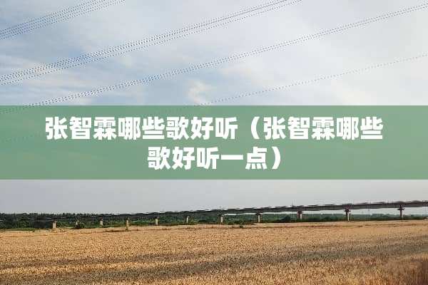 张智霖哪些歌好听（张智霖哪些歌好听一点）