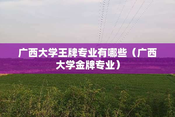 广西大学王牌专业有哪些（广西大学金牌专业）