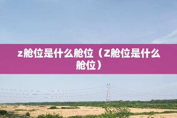 z舱位是什么舱位（Z舱位是什么舱位）