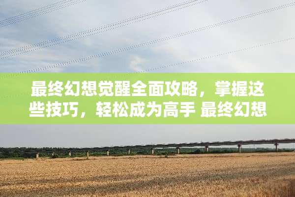 最终幻想觉醒全面攻略，掌握这些技巧，轻松成为高手 最终幻想觉醒攻略