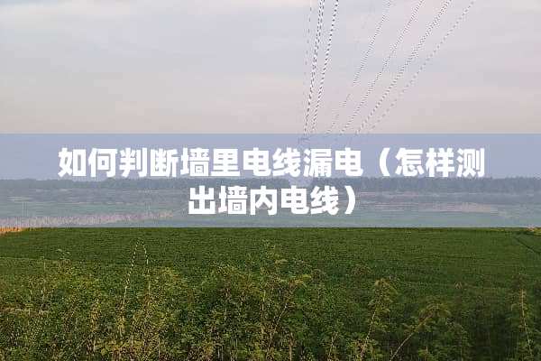 如何判断墙里电线漏电（怎样测出墙内电线）